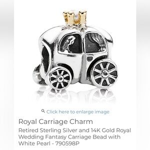 Retired Royal Wedding Fantasy Carriage Bead with White Pearl - 790598P